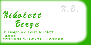 nikolett berze business card